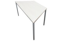 Trapeztisch Ahorn mit silberfarbenem Tischgestell