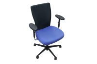 Vitra T-Chair blau-schwarz gebrauchter Bürostuhl mit Armlehnen