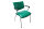 Klöber Konferenzstuhl grün Leder RAL 6016 stapelbar