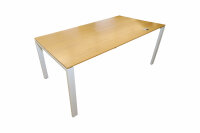Schreibtisch Furnierholzplatte weißes Gestell 180x90