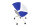 Sedus On Spot Besprechungsstuhl - Weiße Schale & Gestell, blaues Polster, rollbar