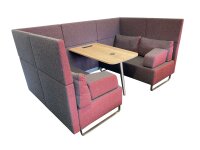 Sedus Sopha Grau-Rot  Loungemöbel mit Tisch 4-Sitzer...