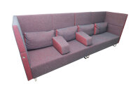 Sedus Sopha Grau-Rot  Loungemöbel mit Tisch 4-Sitzer mit Kissen