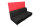 Lounge Sofa in schwarz und hoher roter Rückwand