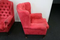 Ohrensessel Wartebereich rot - 4 Sessel mit Tisch