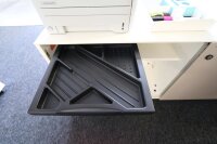 Bene Schreibtisch Delta mit KT Sideboard Weiß und Taupe