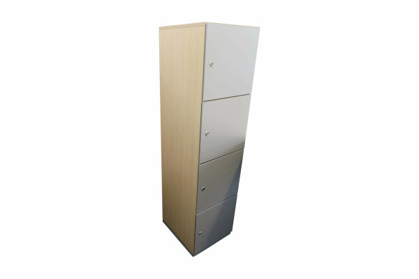 Steelcase Schließfach-Schrank Locker 4OH Ahorn Silber
