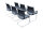 Sedus Swing Up Leder-Freischwinger schwarz 6 Stück unbenutzte Musterstühle 