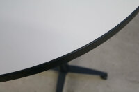 Palmberg Steh-Sitz-Tisch weiß schwarze Kante - hydraulisch höhenverstellbar