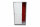 Febrü Highboard 4OH silber-weiß rote Akustikrückwand 80 cm breit