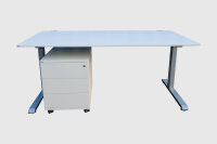 Sedus Temptation Komplettarbeitsplatz Wei&szlig; Schreibtisch mit Rollcontainer 160x80 cm