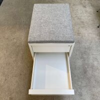Narbutas Rollcontainer Weiß mit Sitzkissen grau 60 cm