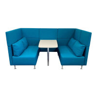 Sedus Sopha Blau - Loungesofa für 4-6 Personen mit Tisch
