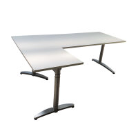 Assmann Winkeltisch weiß mit neuen Tischplatten