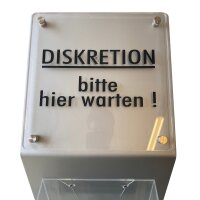 Aufsteller Schild Stahl Diskretion bitte warten