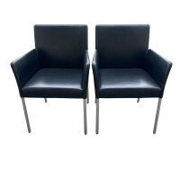 Walter Knoll Jason 1410 Ledersessel Schwarz 2 Stück...